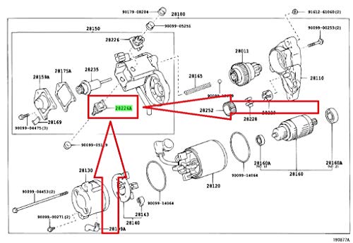Kit de démarrage Toyota 28226-72010 : Pièce de rechange pour démarreur mécanique