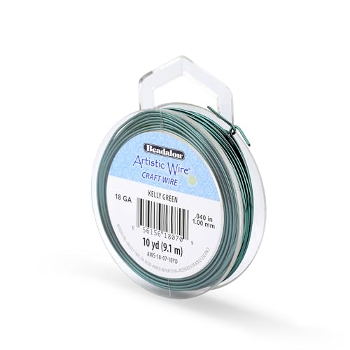Image of Artistic Wire, 18 Gauge Tarnish Resistant Colored Copper Craft Wire, Kelly Green, 10 yd
