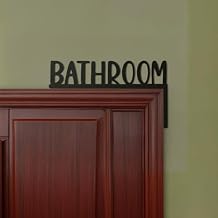 Wooden Bathroom Door Topper, Bathroom Door Signs Black Bathrooms Sign Minimalist Home Frame Ornament for Home Bathrooms Restroom Right Side