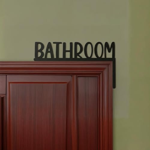 LXUEJIE Wooden Bathroom Door Topper Bathroom Door Signs Black Bathrooms Sign Minimalist Home Frame Ornament for Home Bathrooms Restroom (Right)