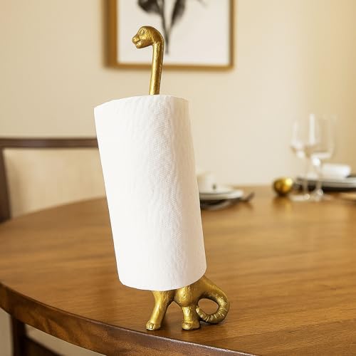 Cast Iron Dinosaur Paper Towel Holder - Free Standing Toilet Paper Holder - Rustic Brown w/Vintage Finish by mozhixue - Image 3