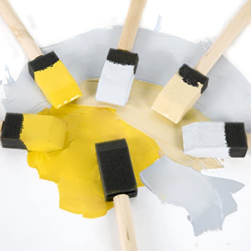 Image of Mister Rui 24 Pack 1 Inch Foam Paint Brushes for Painting and Cleaning