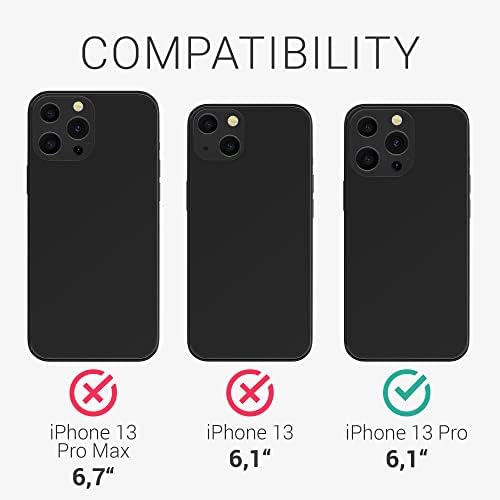 kwmobile Case Compatible with Apple iPhone 13 Pro - Soft TPU Phone Cover with Card Holder and Silicone Finish - Forest Green
