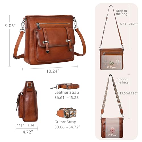 Image of Iswee Soft Leather Crossbody Bags for Women Shoulder Handbags Multi Pockets