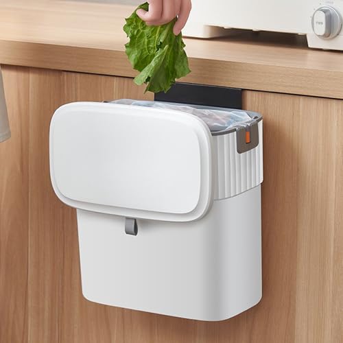 Poubelle de cuisine suspendable avec couvercle et bac à compost sous évier - 3