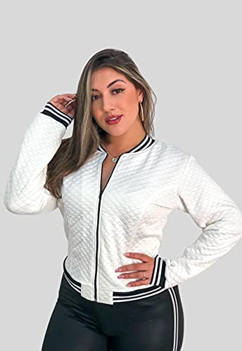Jaqueta Bomber Matelasse Fec Fashion Casaco Blogueirinha Branca (M)