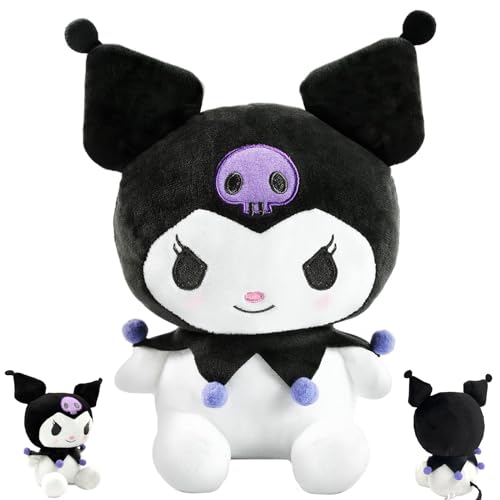 VELEEZE Kuromi Peluche, 25CM Kuromi Plush, Kuromi Poupée en Peluche, Poupée en Peluche Kuromi, Kuromi Poupées, Jouet en Peluche Kuromi, Poupée Peluche Douce, Jouet en Peluche Sanrio garçon/Fille