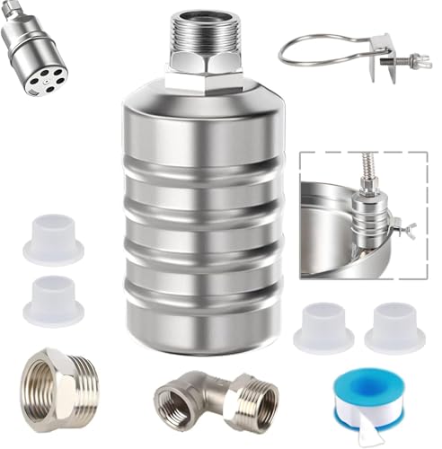 Water Float Valve, Auto Level Control, 304 Stainless, 1/2 in & 3/4 in