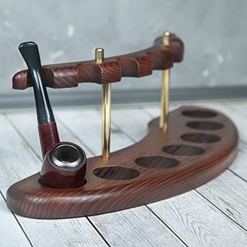Watlux Tobacco Pipe Wooden Display Stand Rack Hold"Arch 7" For 7 Smoking Pipes #TOP3