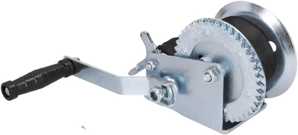 Hand Crank Gear Winch 1200LBS Capacity 8M Strap Compatible with Boat Trailer