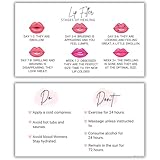 Lip Filler Aftercare Instructions Cards | 50 Pack | 2x3.5 Inch | Business Card Size | Hyaluronic Pen for Spa Esthetician | LEES A.M.