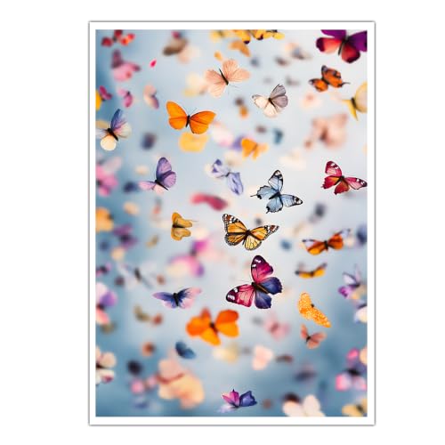 Affiche murale animaux vibrantes papillons colorés déco salon 30x45