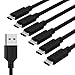 Sabrent [6-Pack] 22AWG Premium 6ft USB-C to USB A 2.0 Sync and Charge Cables [Black] (CB-C6X6)