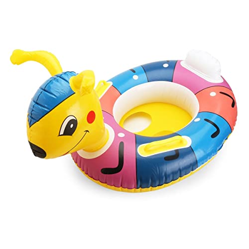 Anillo de natación para bebé Flotador para niños pequeños inflable anillo de goma barco con asiento 27 'X21'
