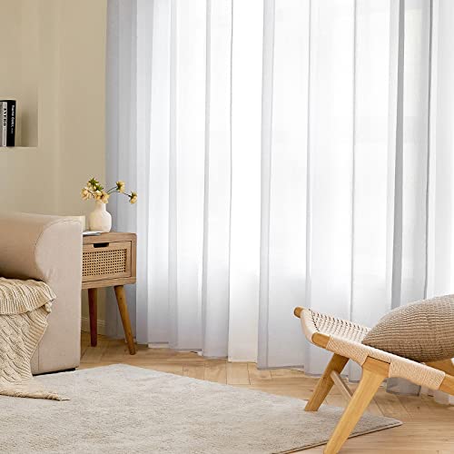 EMEMA 1er Set Voile Vorhang Grau