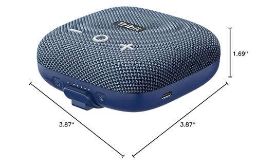 Image of Tribit StormBox Micro 2 Portable Speaker: 90dB Loud Sound Deep Bass IP67 Waterproof Small Speaker Built-in Strap, 12H Playtime for Outdoor Camping Biking, 150ft Range (Pure Blue)