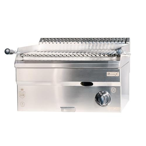 Romux® - Barbecue in pietra vulcanica a gas 50 cm da tavolo | Barbecue industriale di qualità professionale per ristoranti e aziende di catering