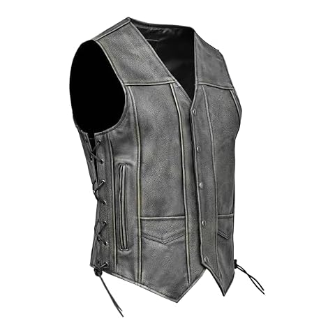 Skates Sports Genuine Leather Biker Vest Cover