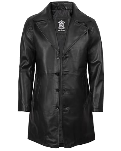 Image of Decrum Leather Coat Men - Casual Car Coat Style Real Lambskin Mens Leather Coat