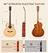 Vangoa 36-Inch Acoustic Electric Guitar Kit, 3/4 Size Cutaway Guitar Bundle with Gig Bag for Kids Beginners, Natural Cedar Top
