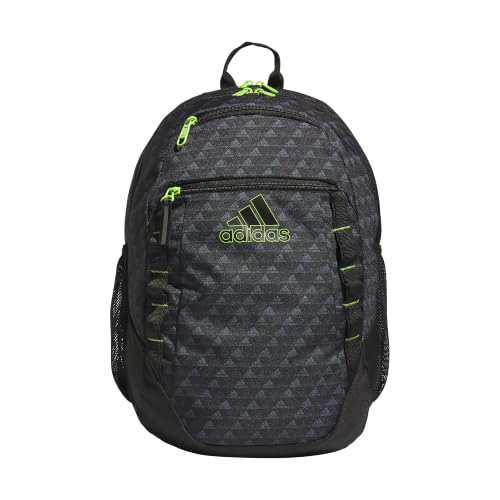 Image of adidas Excel 6 Backpack, Bos Mini Monogram Black/Lucid Lime Green, One Size, Excel 6 Backpack