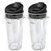 ELEFOCUS Replacement Parts for Nutri Ninja Blender, 2 Pack 16-ounce Single Serve Cup and Sip N Seal Lid Fit for Ultima & Professional for Ninja Series BL770 BL780 BL660 All Pro 4 Tab Blenders