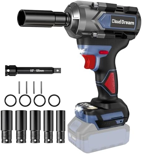 Cordless Impact Wrench 1/2 Inch Compatible with DeWalt Battery, 7...