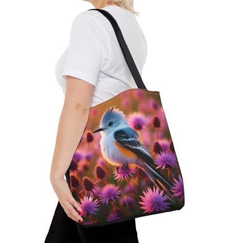 Premium Tote Bag with Reinforced Stitching - Scissor-Tailed Flycatcher in Blazing Stars, Oklahoma4