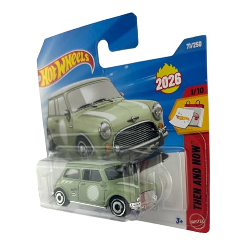Hot Wheels Austin Mini Cooper S [Green] Then & Now 1/10, 71/250, New for 2026! 1:64 Scale Diecast Toy Vehicle