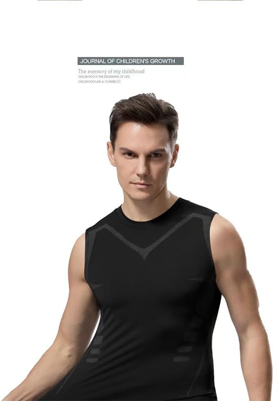 Men Compression Sleeveless Workout Tank Top Quick Dry Athletic Breathable Gym Running Undershirts for Training