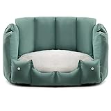 PAPITLULU Super Soft Pet Bed, Cave Nest, 2-in-1 Sleeping Bed Puppy House for Cats and Small Dogs, Teal
