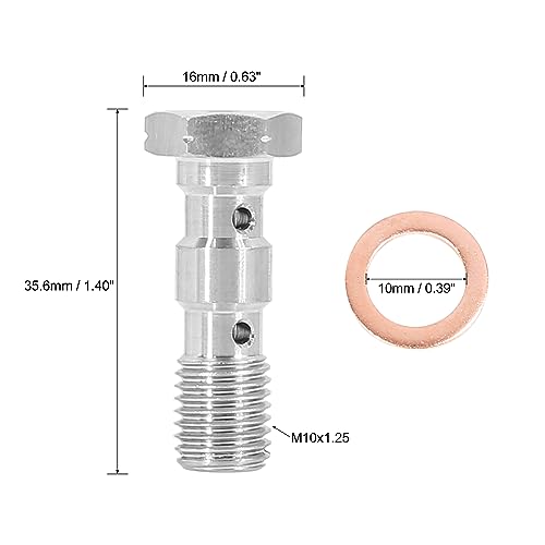 Tornillo banjo M10 x 1,25 de doble circuito con sellado estanco para pinza de coche 2