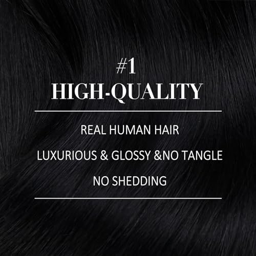 YoungSee Nano Ring Hair Extensions Jet Black 14inch Nano Hair Extensions Real Human Hair Black Short Straight Nanolink Extensions for Women Pre Bonded 50g Cold Fusion 50s Lightweight - Image 2