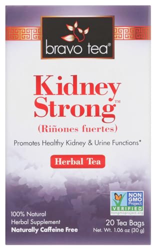 Bravo Tea Kidney Strong Herbal Tea, Naturally Caffeine Free, Vegan Friendly, Gluten Free & Non-GMO, 20 Tea Bags (Pack of 6)