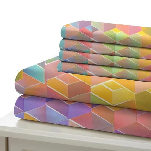 Housse de couette 3D géométrique en microfibre 220x240 cm pour lit King - 7