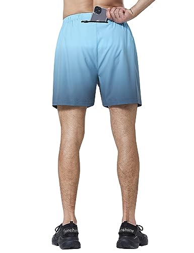 Image of EZRUN Men's 5 Inches Running Workout Shorts Quick Dry Lightweight Athletic Shorts with Liner Zipper Pockets