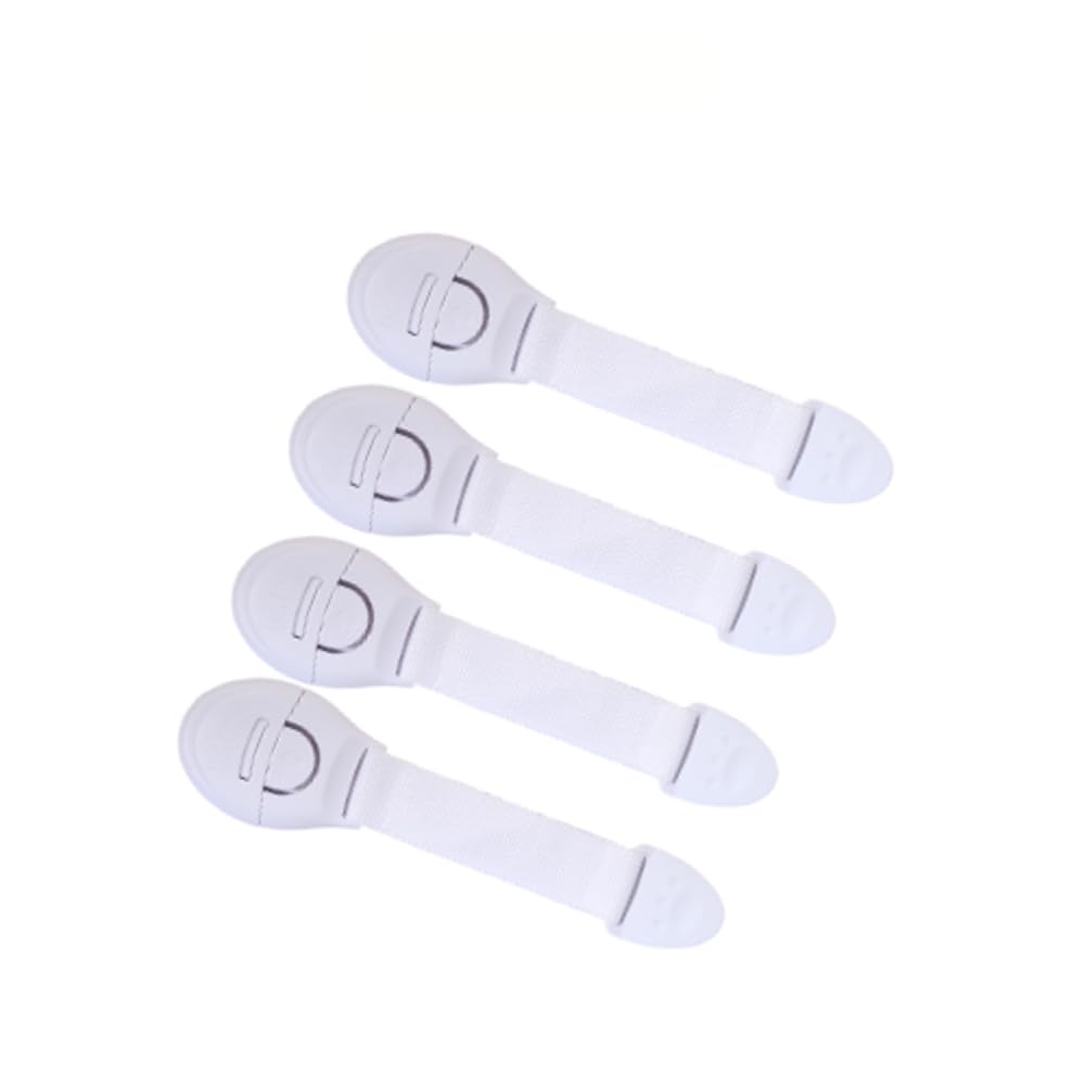 BabySafeHouse Safety Lock for Cabinet, Drawer, Fridge, Cupboard for Child & Infant Safety, Furniture Latch with 3M Adhesive (Pack of 4) (White)