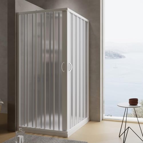 Box doccia a soffietto in PVC 70x90 cm H 185 mod. Aster con apertura centrale