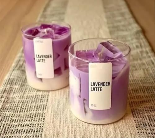 Bougie parfumée idée cadeau bien-être lavande latte cire soja 425g