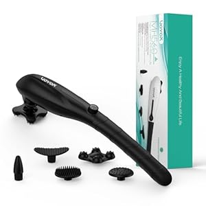 Back Massager Handheld for Muscles Relaxation, Percussion Massager for Pain Relief Deep Tissue,Variable Intensity with 5 Multi-Functional Heads for Neck, Shoulder, Legs MH560, Black