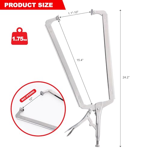 Image of MAXPOWER 24-inch C Clamp Locking Pliers, Large Locking C Clamp with Grip Swivel Pads, MAX Jaw Capacity Up to 10 inch