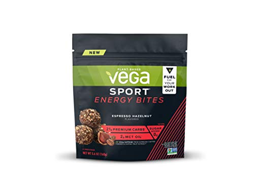 Vega Sport Energy Bites Espresso Hazelnut (4 Servings, 5.6oz) - Vegan Plant Based