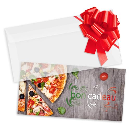 Bon cadeau à remplir avec enveloppe ruban pour restaurant italien