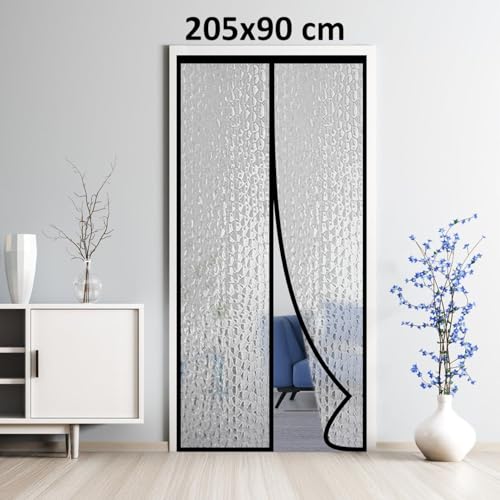 Image of TurtleGrip Magnetic AC Curtain for Door | SilvaGrain Thermal Wood Texture | Insulated Magnetic Door Screen for AC Rooms | Insect & Dust Protection | Energy Saving | Easy Self Installation| 205x90 cm