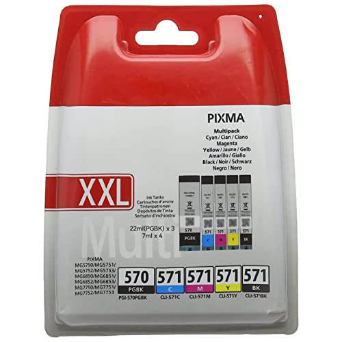 Toner Canon Economink 570 571 XL Compatible para Canon PG-570XL CL-571XL Cartuchos de Tinta, para Pixma MG7750 MG7753 TS8050 MG7751...