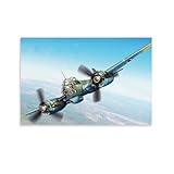 JU 88 Poster sur toile Avion de combat militaire 20,3 x 30,5 cm