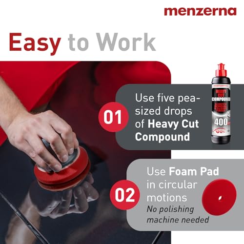 Image of menzerna Heavy Cut Compound 400 inch Car Polish I Heavy Cut, Medium Cut & Finish I Buffing & Polishing Compound for Scratch Repair I for Scratches, Swirls & Holograms I High Abrasion, Silicone Free I 8oz