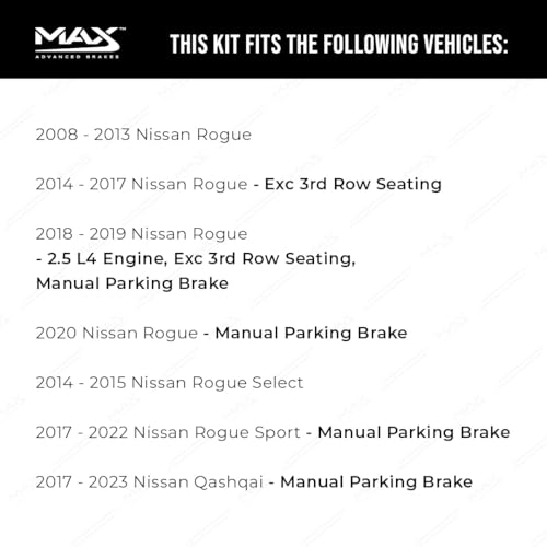 Image of MAX Advanced Brakes - Brake Kit For 2008-2022 Nissan Rogue, 2017-2023 Nissan Qashqai (w /Manual Parking Brake)| Carbon Ceramic Brake and Rotor Kit Front and Rear| Drilled Slotted Brake Rotors