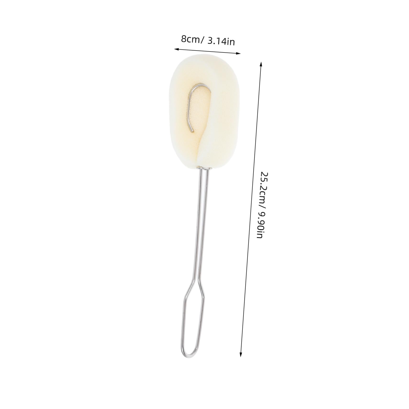 2pezzi Spazzola Acciaio Inossidabile Con Manico Per Pulizia Bottiglie e Tazze Design Ergonomico Per Raggiungere Ogni Angolo Per Bottiglie Per Bicchieri Colore Bianco