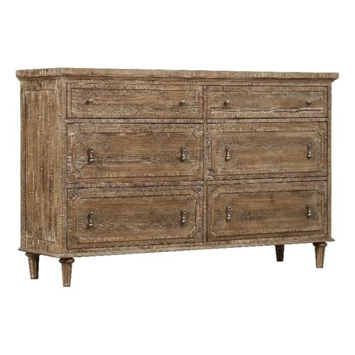 Pemberly Row Contemporary 64-Inch Rustic 6-Drawer Dresser
